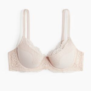 H&M PADDED UNDERWIRE MICROFIBER AND
LACE BRA